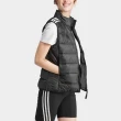 【adidas 愛迪達】背心 Essentials 3-Stripes 女款 黑 白 無袖 羽絨背心 三線 立領 愛迪達(HZ8484)
