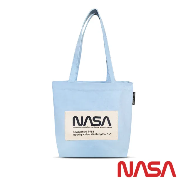 【NASA SPACE】美國太空總署 經典厚磅棉質LOGO帆布袋 NA20003-26(晴空藍)