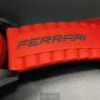 【Ferrari 法拉利】FERRARI法拉利男錶型號FE00072(黑色錶面黑錶殼紅真皮皮革錶帶款)