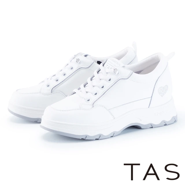 TAS 牛皮免綁帶厚底休閒鞋(白色) 推薦