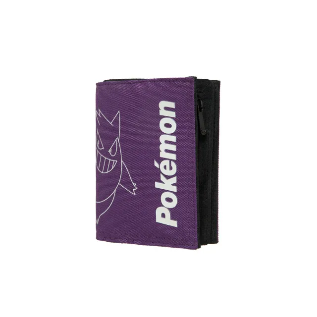 【OUTDOOR 官方旗艦館】Pokemon聯名款夜光耿鬼對折短夾-紫色