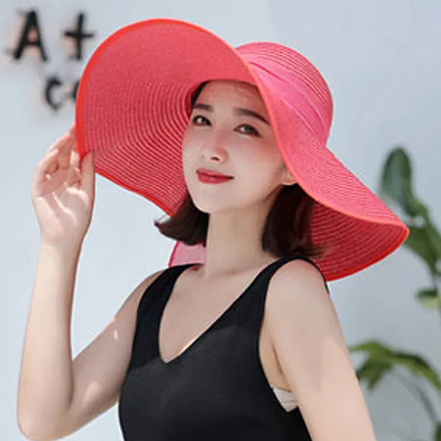 【良池】大沿防曬可折疊遮陽帽(草帽、UV、沙灘)