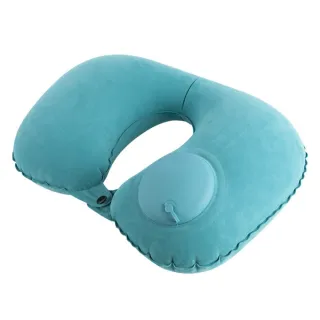 【芊芊居家】2入 充氣U型枕 按壓式充氣枕 附贈收納袋(頸枕 車用靠枕 午睡枕)