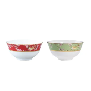 【NARUMI 鳴海骨瓷】女王花園骨瓷雙色飯碗-11cm(居禮名店獨家代理)