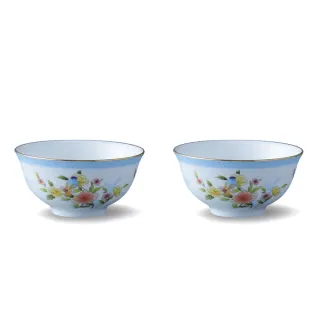 【NARUMI 鳴海骨瓷】鳥語花香骨瓷飯碗-2入-11cm(居禮名店獨家代理)
