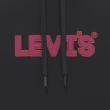 【LEVIS 官方旗艦】男 寬鬆版重磅口袋帽T/高密度膠印粉紅Logo/400GSM厚棉 魚子黑 熱賣單品 38479-0250(52)