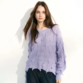 【MOMA】期間限定－溫柔立體織紋上衣(淺紫色)
