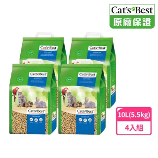 【CAT’S BEST 凱優】崩解木屑砂藍標粗砂-10Lx4入(貓砂/木屑砂/環保砂/松木砂/小動物砂)