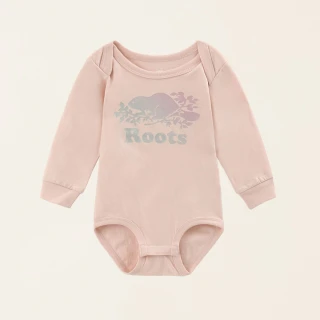 【Roots】Roots嬰兒-金蔥海狸系列 漸層海狸有機棉包屁衣(粉紅色)