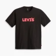 【LEVIS 官方旗艦】男款 寬鬆版短袖T恤 / 粉紅布章Logo / 寬鬆休閒版型 黑 熱賣單品 16143-1022