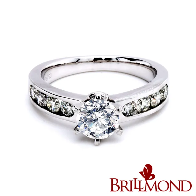 【BRILLMOND JEWELRY】GIA 天然鑽石 1克拉 D/VS2 3EX 無螢光 鉑金 經典鑽戒(D/VS2 3EX NONE PT950鉑金台)