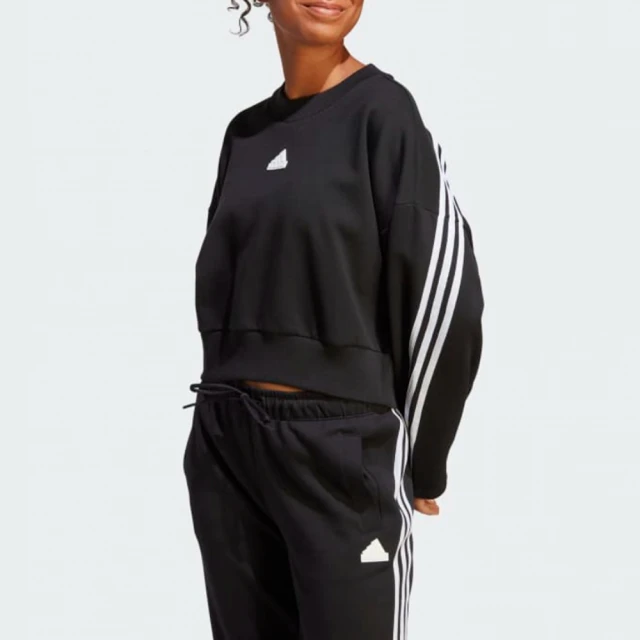 adidas 愛迪達 上衣 女款 長袖上衣 運動 亞規 3-STRIPES 黑 IB8494 S1581