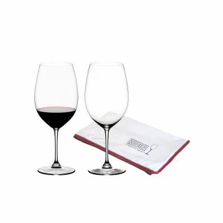 【Riedel】Vinum 265週年超值限量組 Cabernet 紅酒杯-2入-買就送價值$980擦拭布1只 禮盒