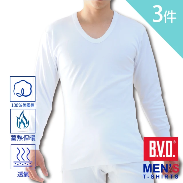 BVD 4件組男保暖純棉長袖U領內衣BD260(透舒肌.男衛