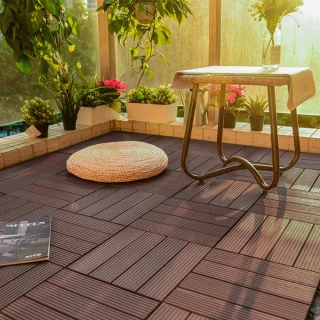 【Meric Garden】環保防水防腐拼接塑木地板6入/組(8款任選)