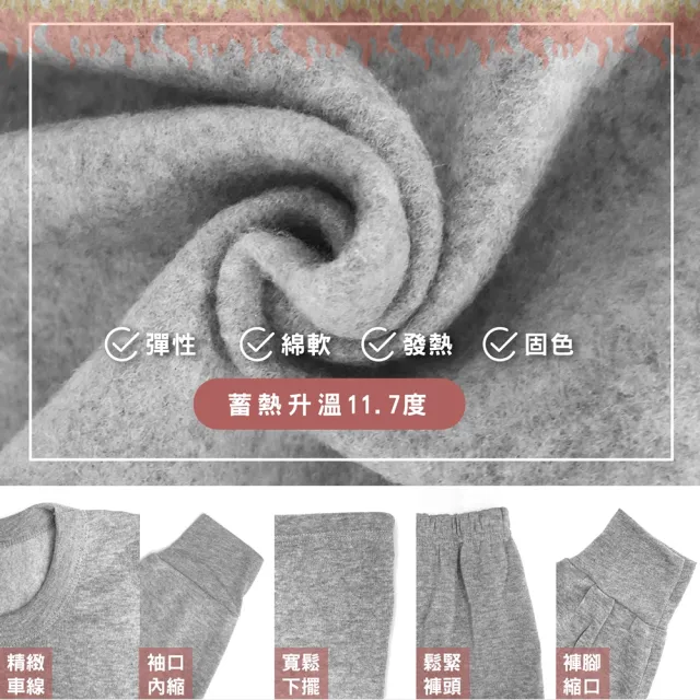 【MI MI LEO】T台製保暖刷毛居家套裝-深藍(#男女適穿#發熱衣#刷毛衣#保暖衣)