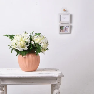 【Meric Garden】北歐輕奢啞光釉陶瓷花瓶/花器(啞光橘粉M)