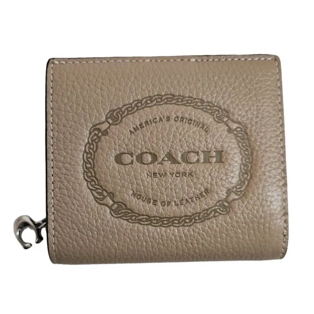 【COACH】coach 新款 雕花logo 短夾禮盒組 兩色可選 黑色／奶茶色 贈原廠紙袋
