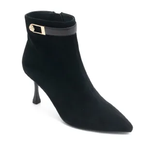 【Pineapple Outfitter】BURIM 羊皮拉鍊高跟短靴(黑色)