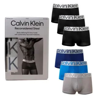 【Calvin Klein 凱文克萊】3件組 Steel超細纖維低腰短版男內褲 四角男內褲(CK內褲-多款任選)