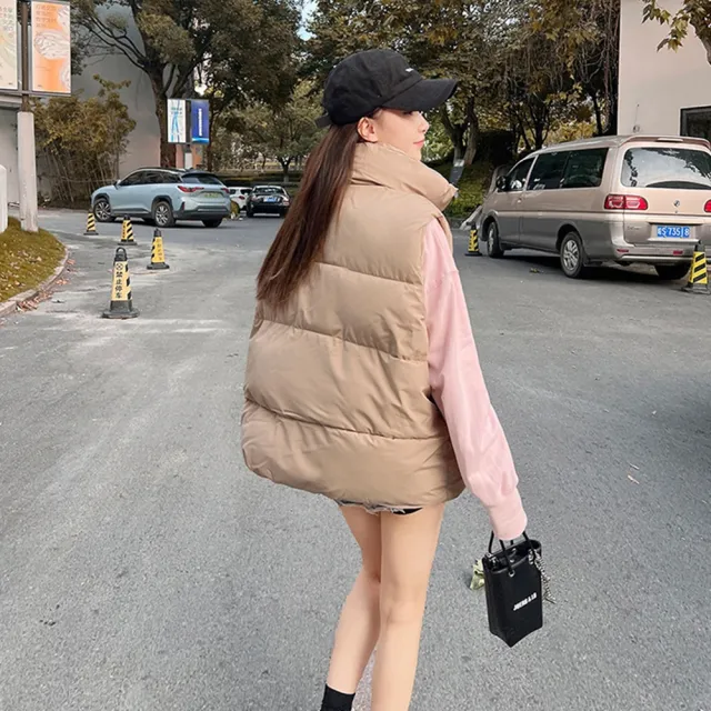 【D.studio】韓版坎肩無袖背心羽絨外套(背心外套 無袖外套 上衣 女裝 衣服 外套 背心 J264)