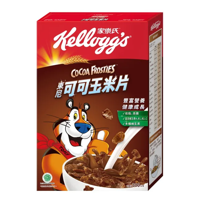 【家樂氏Kelloggs】東尼玉米片口味任選x1盒(香甜玉米片330g/可可玉米片300g)