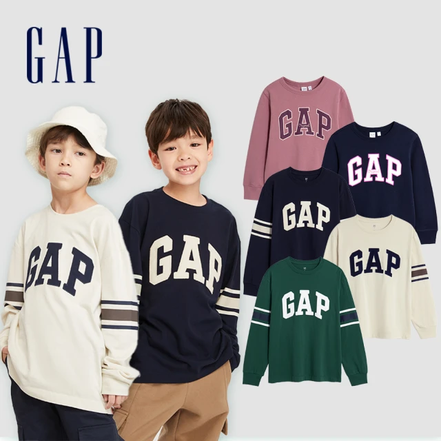 GAP 男女童 Logo圓領長袖T恤-多色可選(786565&793900)