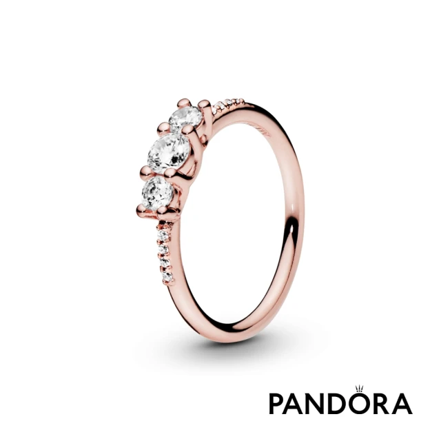 Pandora 潘多拉Pandora官方直營 透明三石戒指-絕版品