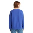 【Timberland】女款亮藍色寬版Logo長袖套頭上衣(A6HV5G58)
