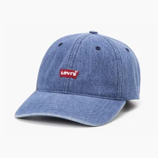 【LEVIS 官方旗艦】男女同款 可調式環釦丹寧棒球帽 / 經典Logo刺繡布章 人氣新品 D7827-0001