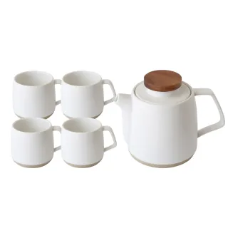 【HOLA】晨白陶瓷一壺四杯茶具組