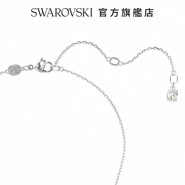 【SWAROVSKI 官方直營】Constella 項鏈橢圓形切割 藍色 鍍白金色 交換禮物