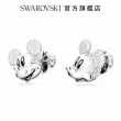 【SWAROVSKI 官方直營】Disney Mickey Mouse 耳釘白色 鍍白金色