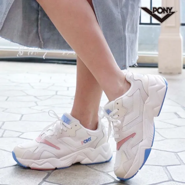 【PONY】MODERN2 電光鞋 復古慢跑鞋 中性款 女鞋- 禪風白藍(Q彈厚底慢跑鞋)