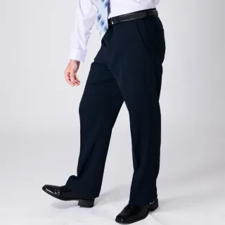 【CHINJUN】正統高腰西裝褲 100%免燙打摺素色黑 打折