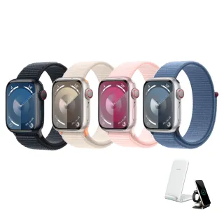 三合一無線充電座組【Apple】Apple Watch S9 LTE 41mm(鋁金屬錶殼搭配運動型錶環)