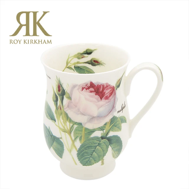 英國ROY KIRKHAM Redoute Rose 浪漫淺玫瑰系列320ml骨瓷牛奶杯(英國製造進口)