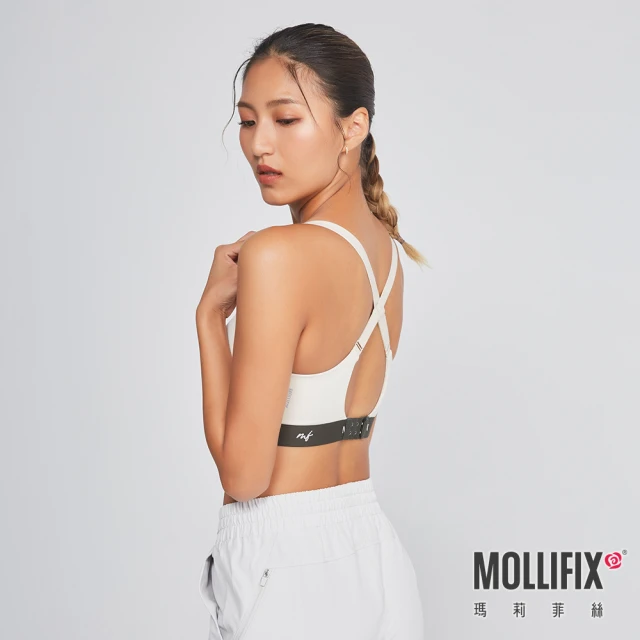 Mollifix 瑪莉菲絲Mollifix 瑪莉菲絲 3D防震交叉美背運動內衣(芽白)