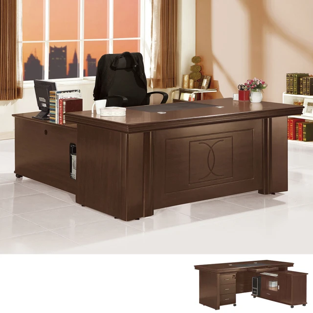 BODEN 奇洛5.9尺L型主管辦公桌組合(辦公桌+側邊收納