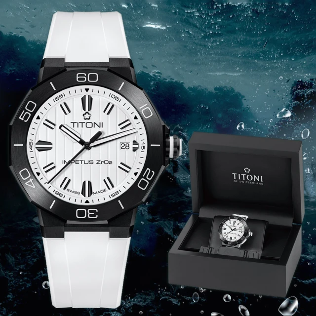 TITONI 梅花錶TITONI 梅花錶 Impetus 動力系列陶瓷機械錶-43mm(83765B-WW-712)