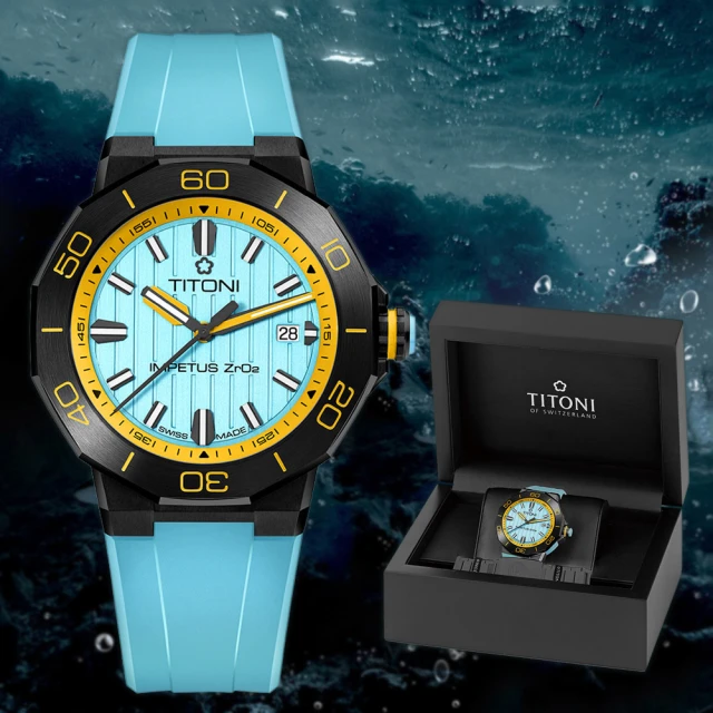TITONI 梅花錶TITONI 梅花錶 Impetus 阿根廷藍 動力系列陶瓷機械錶-43mm(83765 B-AO-707)