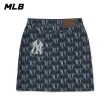 【MLB】牛仔丹寧短裙 CUBE MONOGRAM系列 紐約洋基隊(3FDSM0734-50NYD)