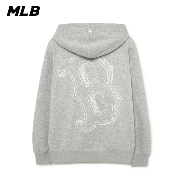 【MLB】大Logo連帽上衣 帽T 波士頓紅襪隊(3AHDB0336-43MGS)