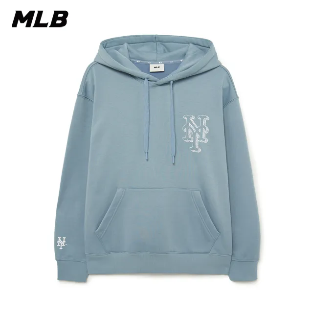 【MLB】大Logo連帽上衣 帽T 紐約大都會隊(3AHDB0336-09BLP)