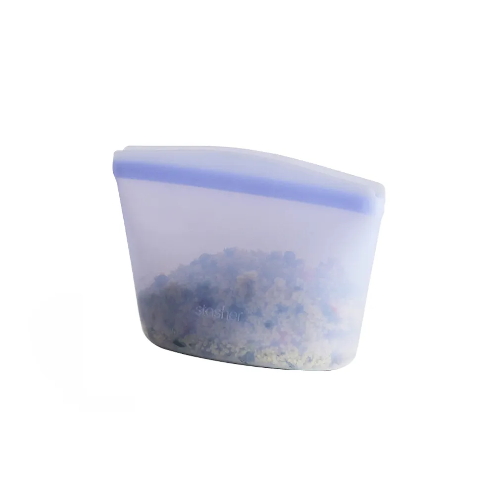【美國Stasher】白金矽膠密封袋/食物袋-粉紫(碗形S)