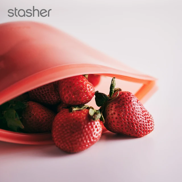 【美國Stasher】白金矽膠密封袋/食物袋-紅(碗形L)