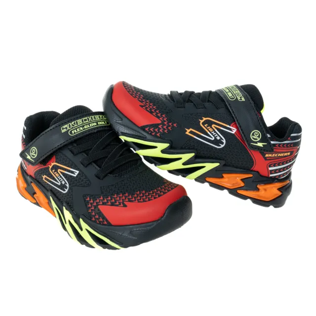 【SKECHERS】男童系列 燈鞋 FLEX-GLOW BOLT(400138LBKRD)