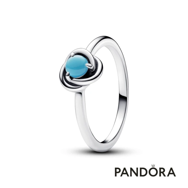 Pandora官方直營 湖水藍永恆之圓戒指