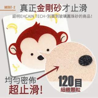 【Echain Tech】透明金鋼砂防滑貼片 透明加大款 單片 18x18cm(止滑貼片/浴室止滑貼/地磚貼/樓梯止滑貼)
