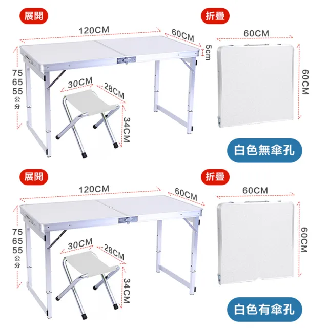 【CGW】鋁合金折疊桌升降強化雙桿方管露營桌(單桌款摺疊桌/電腦桌/休閒桌/野餐桌/釣魚桌)